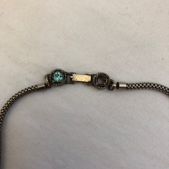 Vintage Multi Colored Necklace With 6” Chain Oval - Picture 7 of 7